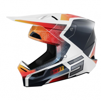 Casque Shot Race - Phaser Blue Red Pearly Profil