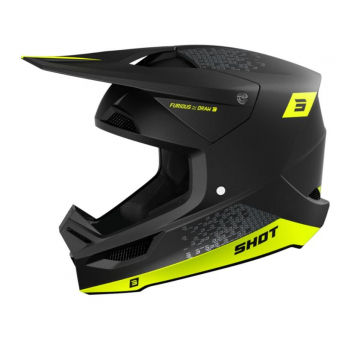 Casque Shot Furious - Draw Neon Yellow Profil